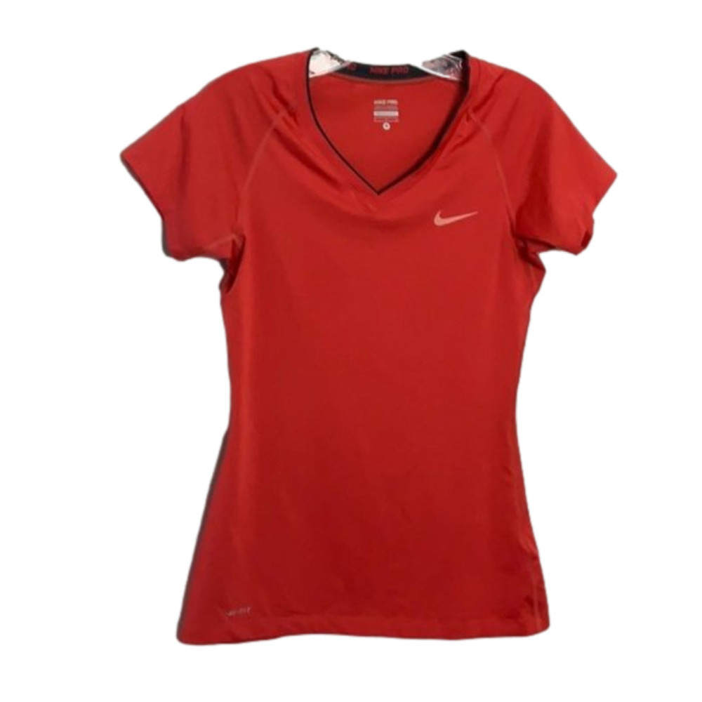 NIKE pro orange red V neck t-shirt